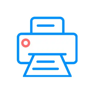 学習プリントを印刷しているプリンターのアイコン