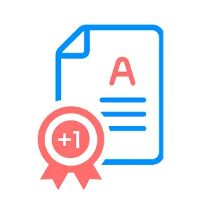 プリントの答え合わせをして、メダルがもらえるごほうびのイラスト